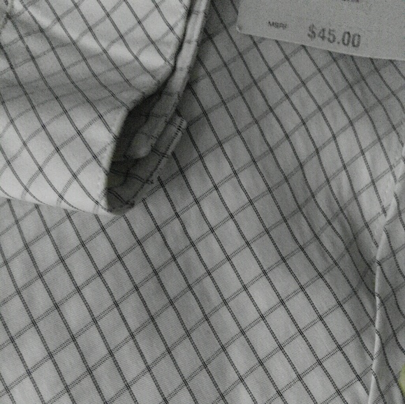 Alfani Grid Check Off White Button Down Sh… - Picture 4 of 9